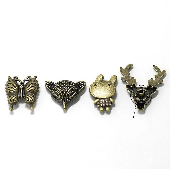 

4in one Snap Buttons Fasteners Pres prong Stud vintage metal animal rivet for handmade Gift Box Craft DIY Sewing wallet Wh