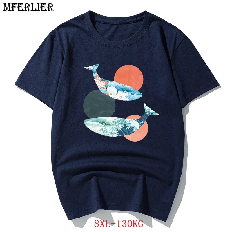 

MFERLIER Funny t-shirts plus size big 6XL 7XL 8XL short sleeve men summer loose print animal Hipster zebra japan style tShirt