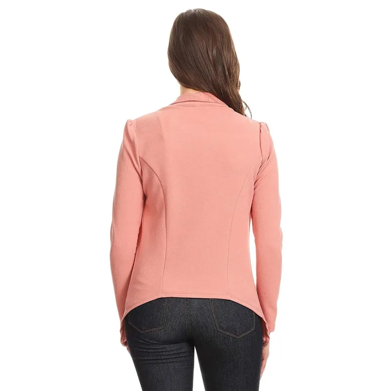 Women Solid Blazers Cardigan Coat Autumn Long Sleeve women blazers and jackets Ruched Fashion Casual Business Suit Outwear 2019