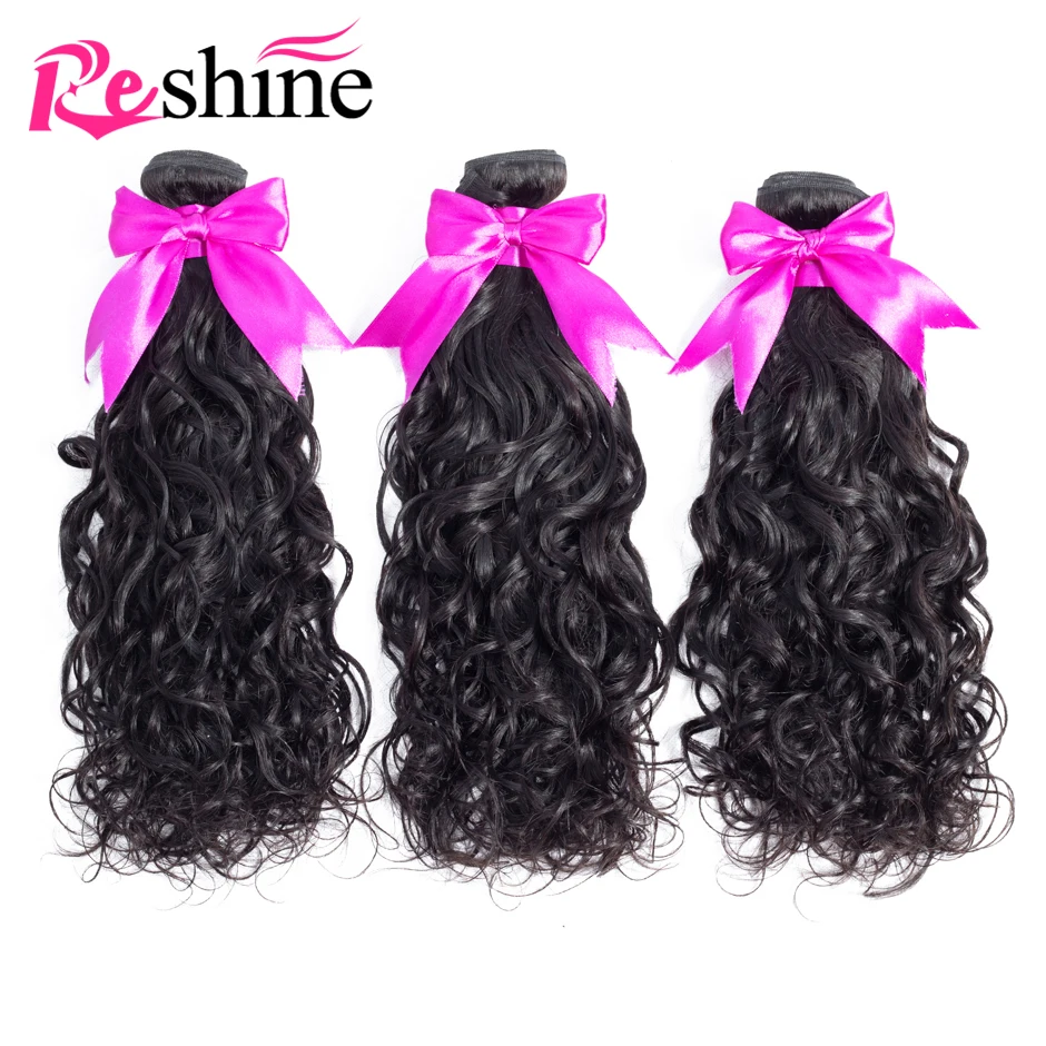  Malaysia Hair Natural Wave Hair Bundles 100% Human Hair 1/3/4PC Bundles Natural Black Color Reshine