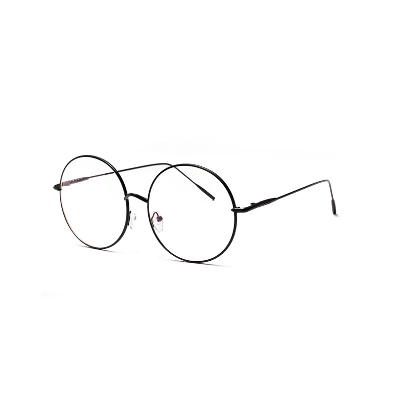 Zilead, большие круглые очки, оправа для женщин и мужчин, Ретро стиль, металлические прозрачные линзы, оптические очки, очки унисекс - Цвет оправы: black