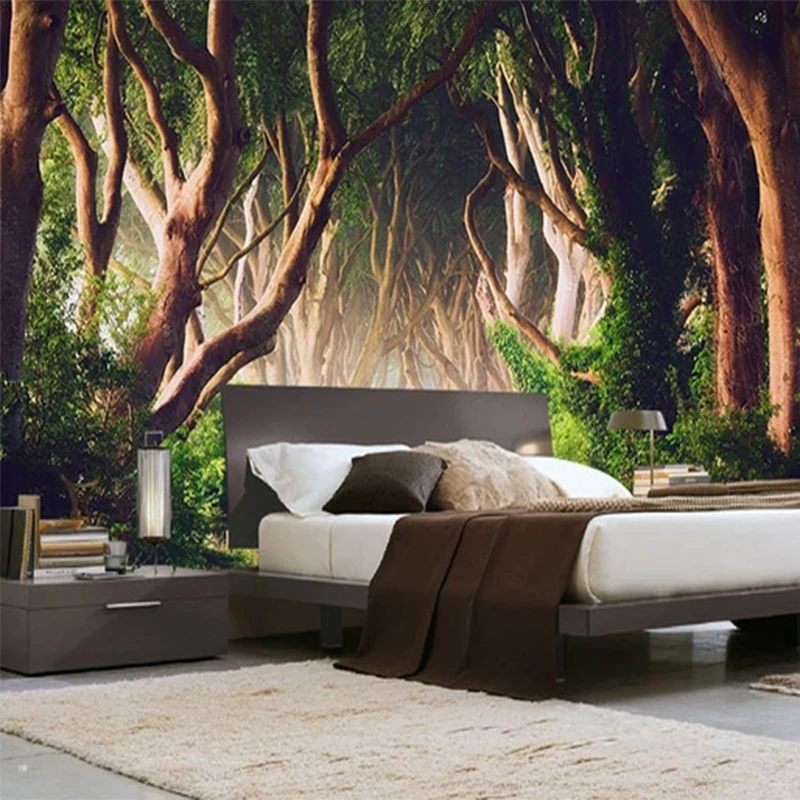 森の風景の3d壁紙 テレビ ソファ ベッドルームの後ろの壁 古典的な家の装飾 Wallpapers Aliexpress