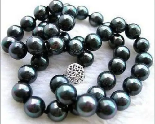 

2014 BEW REAL NATURAL TAHITIAN 10-11M BLACK PEARL NECKLACE 17 inch AAA