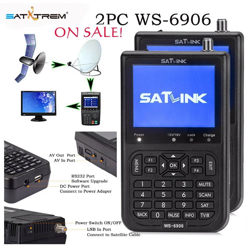 Buy 2 Pcs Satlink WS 6906 Satellite Finder WS6906 3.5
