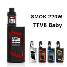 Original SMOK ALIEN Kit 220W Box Mod 3ml TFV8 Baby Tank Atomizer electronic cigarette font b