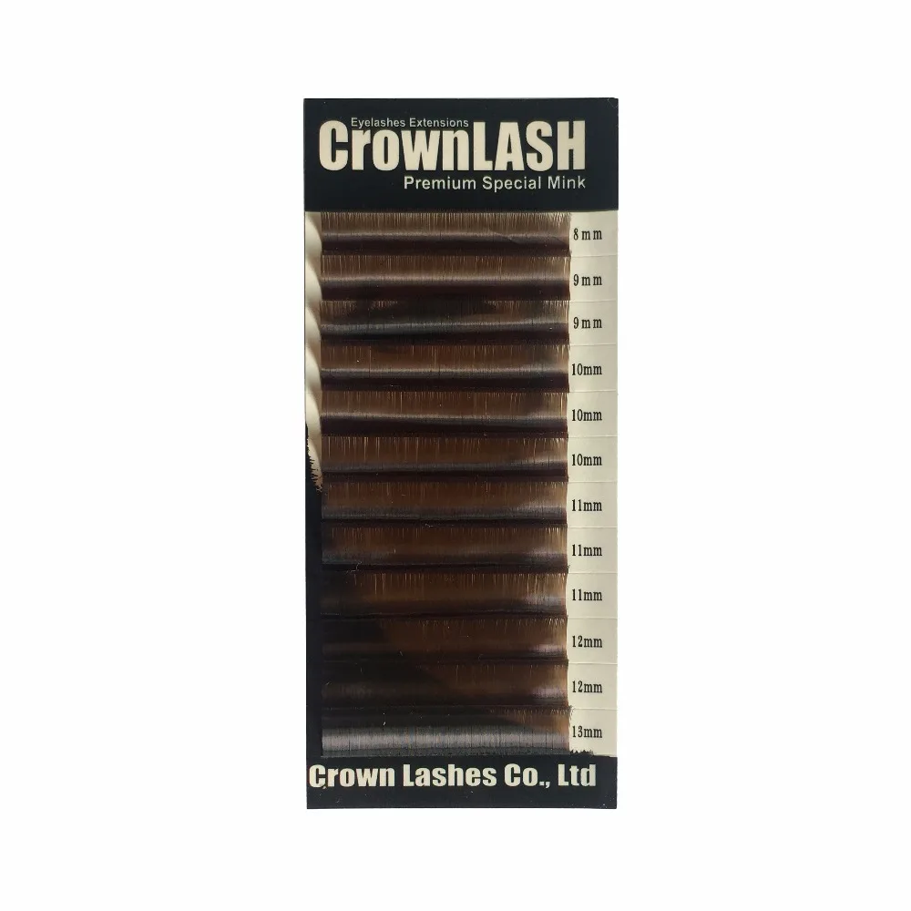 Crownlash 0 07 15 Карамельно коричневый лоток для наращивания ресниц B C D curve 8 13 мм разные