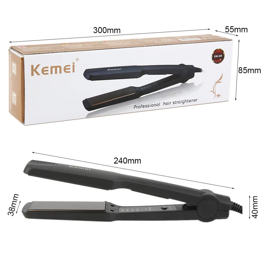 EllMEI KM-329 Professionnel Tourmaline Céramique Plaque Chauffante Lisseur  Cheveux Styling Outils Avec Fast Warm-up Performance Thermique