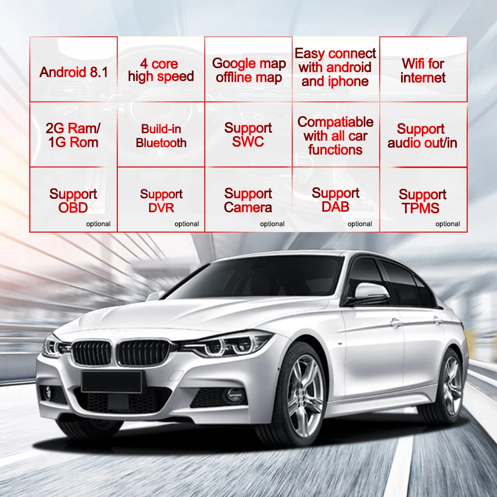 Perfect 9 inch Android 8.1 Car Multimedia Player For BMW 5 Series E39 GPS DVD DSP FM 1080P Full Touch Screen 1