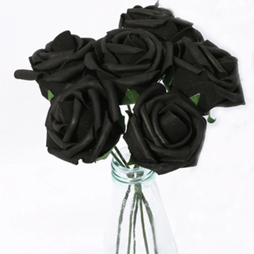 12 цветов 8 см искусственные розы Свадебные невесты букет полиэтиленовый пенопласт домашний декор Розы Свадебные украшения 1 шт