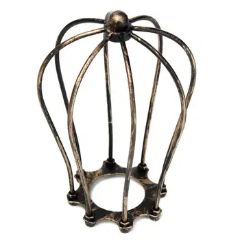 

Metal Iron Wire Lamp Base Retro Vintage Industrial Pendant Light Lamp Shade Bulb Cage Guard Bronzed Lamp Cover Decor