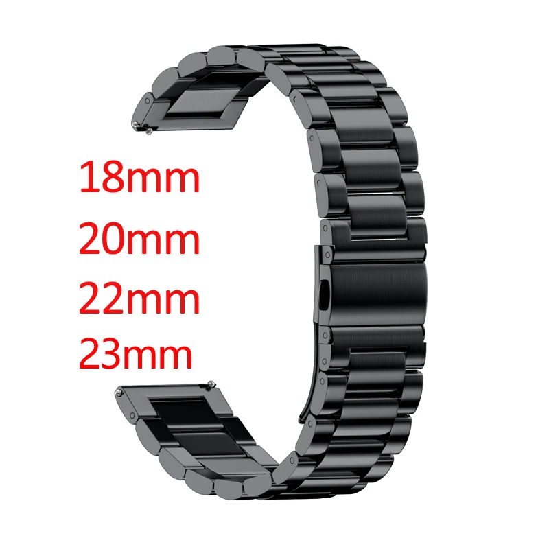 

18mm 20mm 22mm 23mm Width Stainless Steel Band for Samsung Gear Sport S2 S3 Galaxy 42mm 46mm Watch Strap Metal Wristband