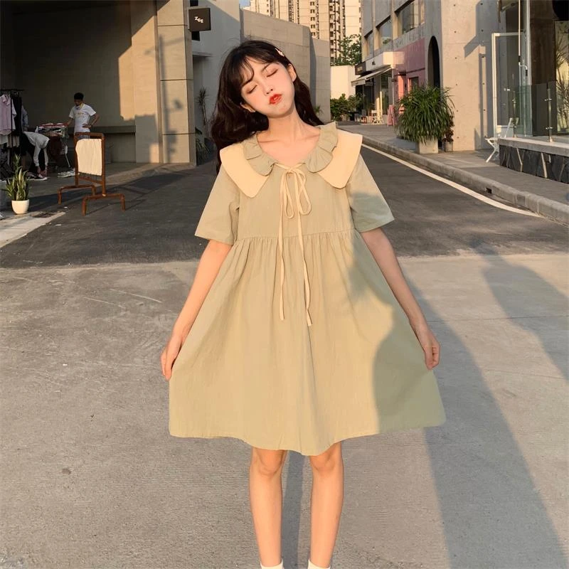 Femmes belles robes Chic Ins Kawaii mignon doux poupée robe ample fille  doux coréen Punk vêtements pour les femmes été bureau plage | AliExpress