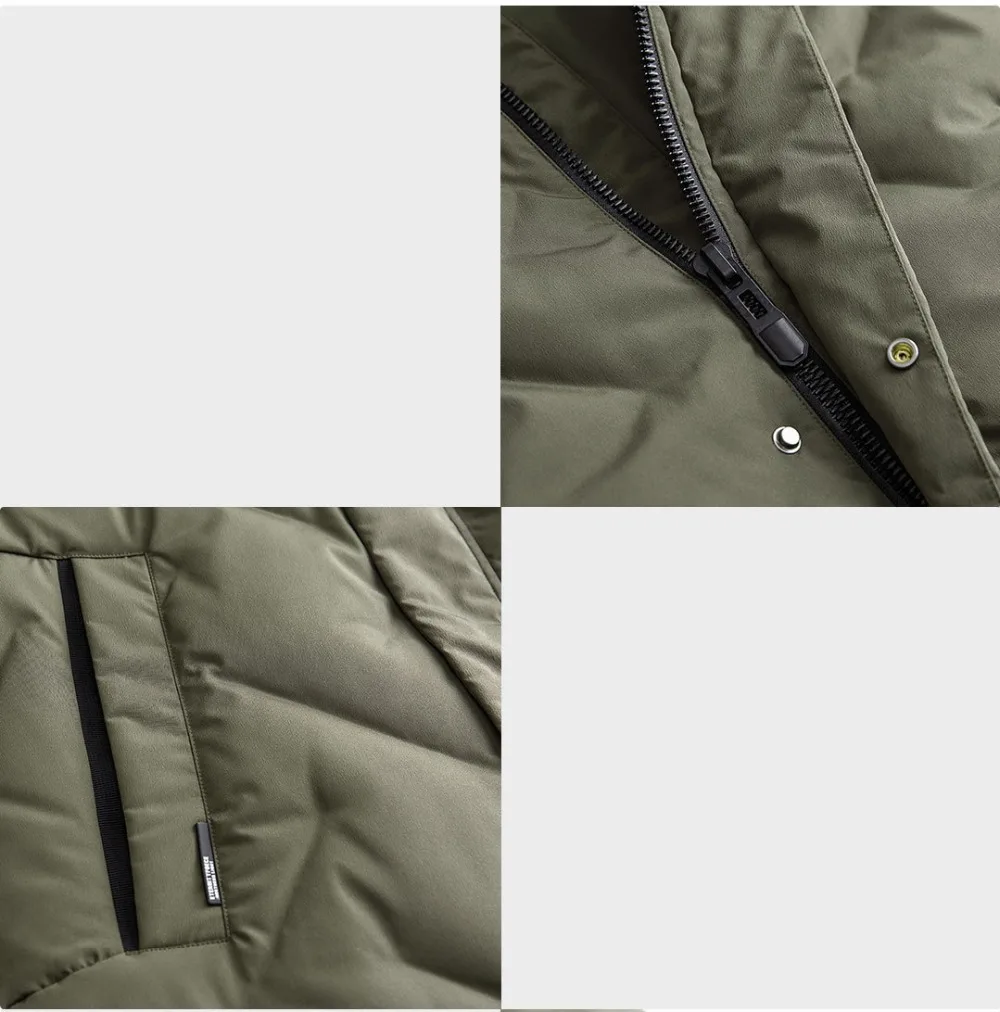 Xiaomi 90 point Seamless three-dimensional stuffed Men down jacket 90% White duck down Medium and long hooded design warm (12)