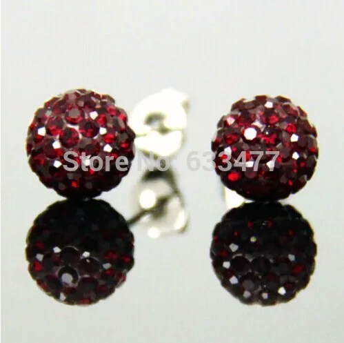 New Stainless Steel 19 Color Trendy Brand Earrings Top Quality Ball Crystal Stud Earring For Women Wholesale Fashion Jewelry