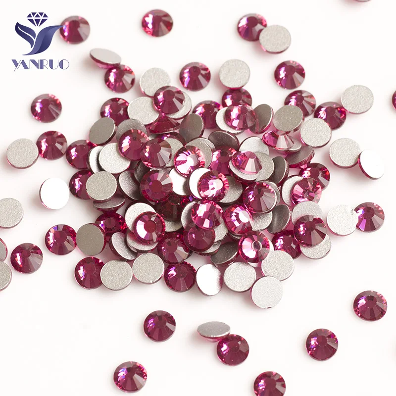 

Free shipping 1440pcs/lot ss20 Wholesale Fuchsia Color Rhinestones FlatBack Plated non Hotfix Rhinestones Use for Garment Bags