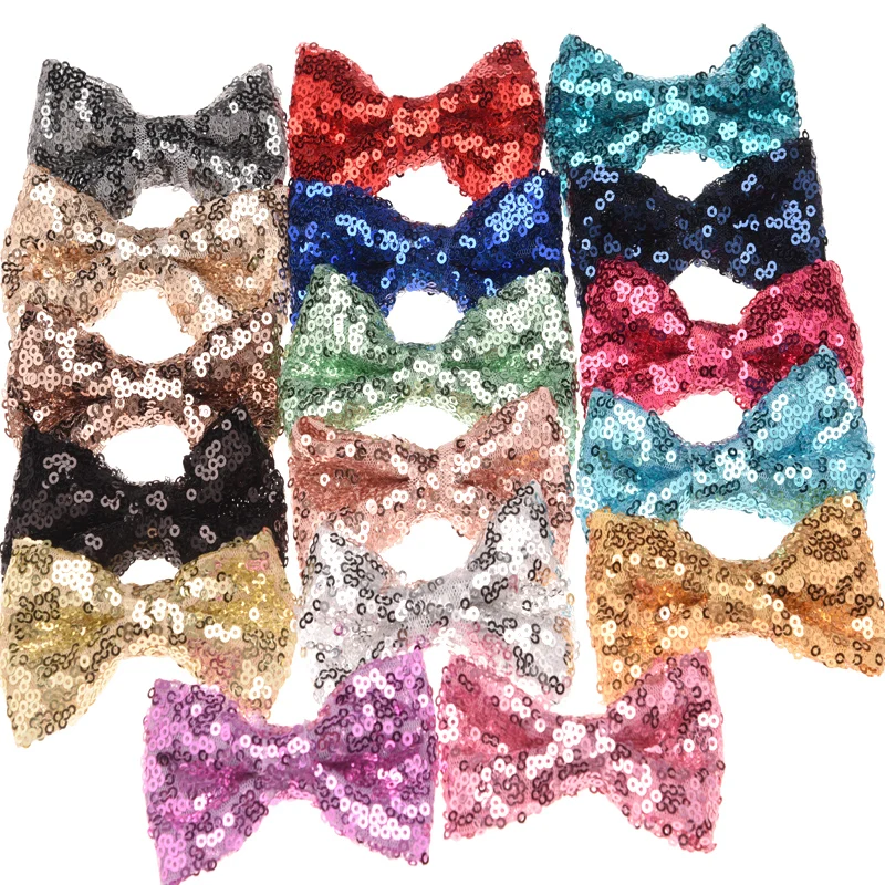 

8PCS Glitter Bow Sequin Beading Bowknot Fashion Hair Bow Fashion Hair Accessories No Clips DIY Accessory