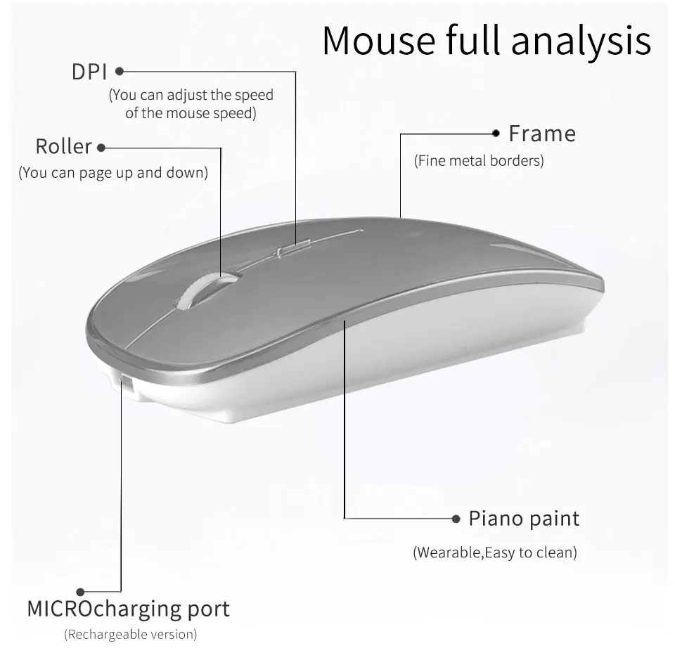 Беспроводная мышь для ПК, бесшумная мини беспроводная мышь для Macbook air/Pro, USB приемник, для ноутбука, для девочек, бесшумная мышь, draadloze muis