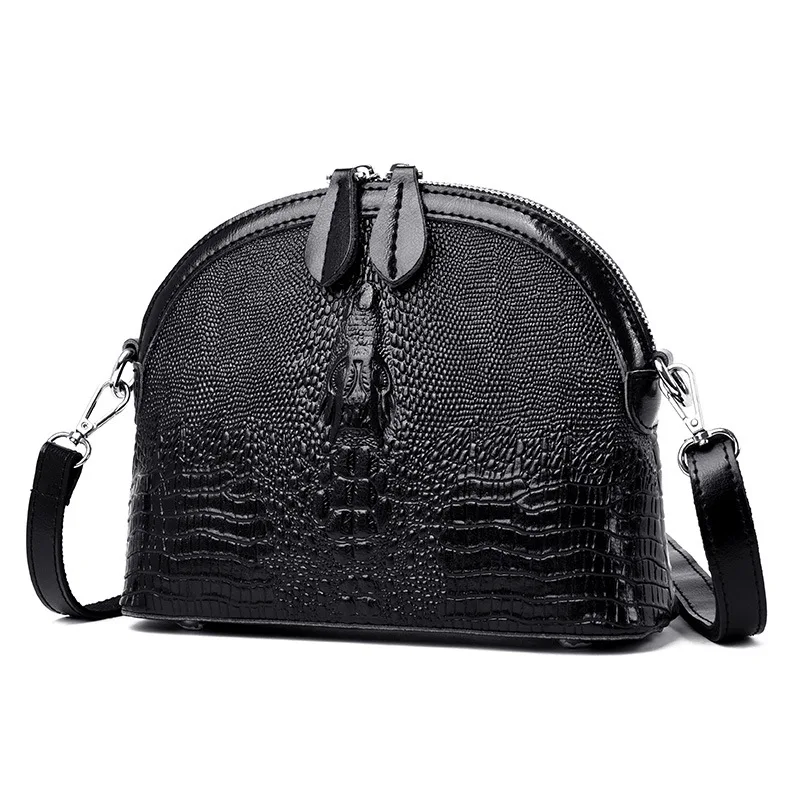 

Women Genuine Leather Handbags Famous Brand Crocodile Pattern Crossbody Bags for Women 2019 Female Shoulder Messenger Shell Bag