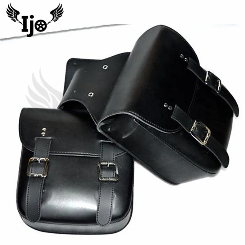 Maletas moto сумка moto rcycle Рюкзак Ретро unviersal для honda shadow maletero moto tank Сумка-седло сумка sacoche moto saddlebag - Название цвета: Черный