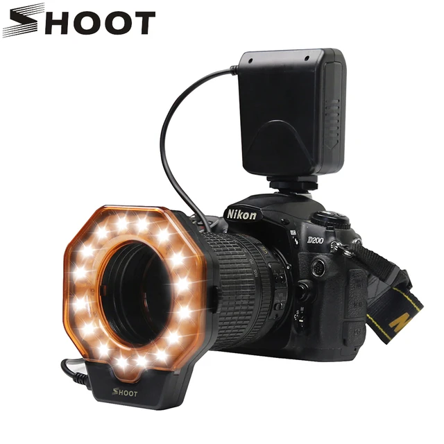 shoot led macro ring light for nikon d5100 d3100 d7000 d2 d3 d70