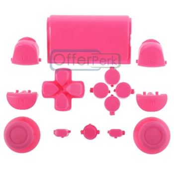 

Solid Pink Full Set Buttons Kits Dpad Replacement Parts for PS4 Controller JDM-010 JDM-020