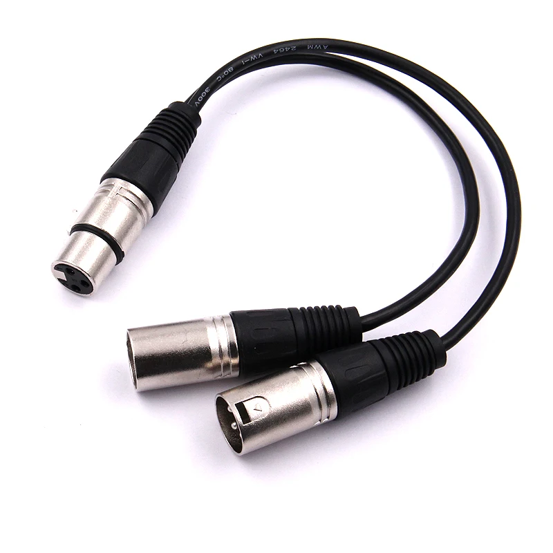 Оригинальный 3 контактный гнездовой разъем XLR на двойной 2 Штекерный Y