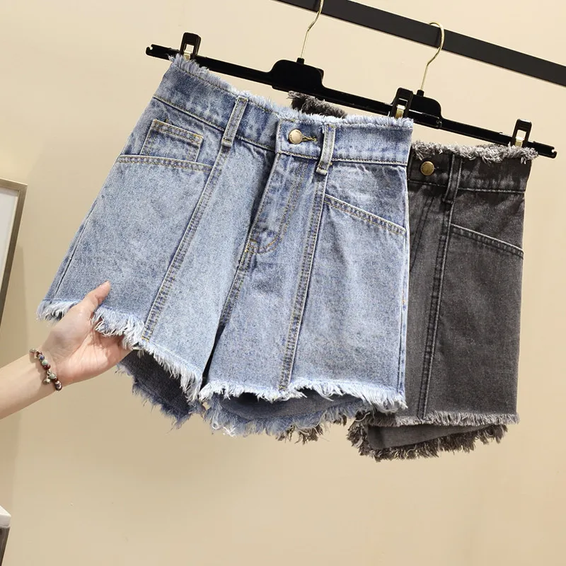 

Summer Women Shorts 2019 Fashion New Large size Loose High waist Female Denim Shorts Thin Ladies Wide leg Short Pants WIN802