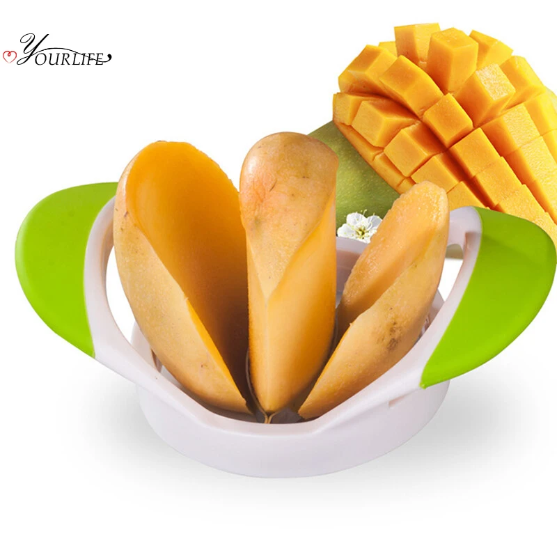 

OYOURLIFE Creative Kitchen Stainless Steel Fruits Cutting Divider Mango Meat Nuclear Splitters Portable Mango Knife Fruit Tools