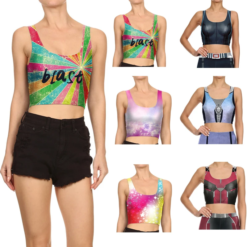 2017 New Fashion Cosplay Print Tank Tops Movie Cha...