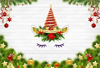 

Unicorn christmas background flowers Photo backdrops newborn children Birthday Party Banner Background for Photo Studio