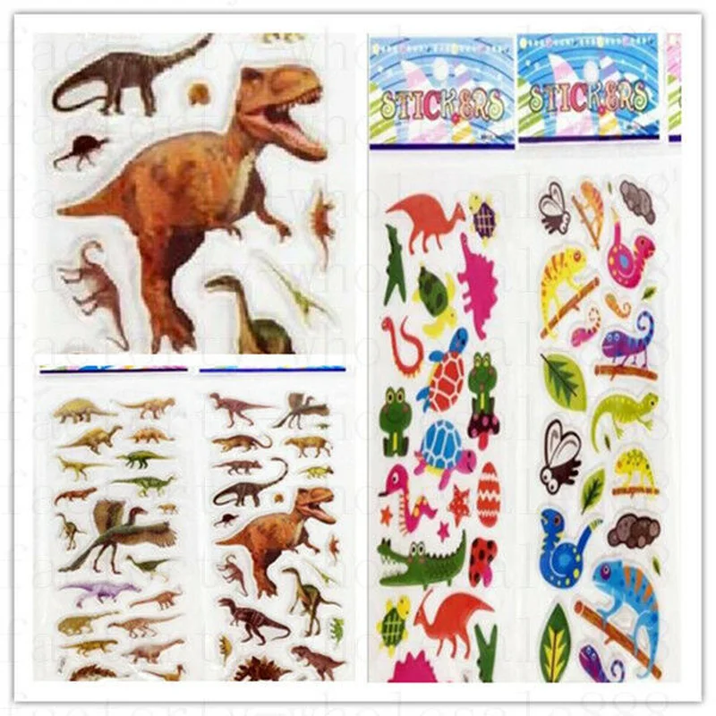 

3D Dinosaur Animals Scrapbooking&Paper Crafts stickers lot-kids favor party gift