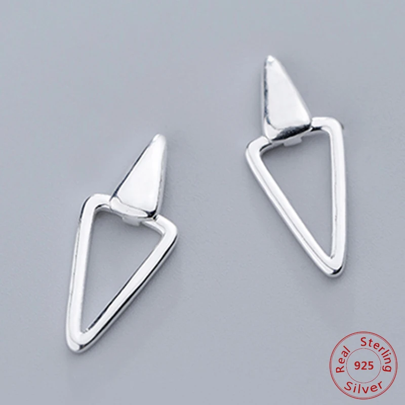

Triangle Fashionable Long Drop Earrings for Women Real 925 Sterling Silver African Female Jewelry pendientes mujer moda