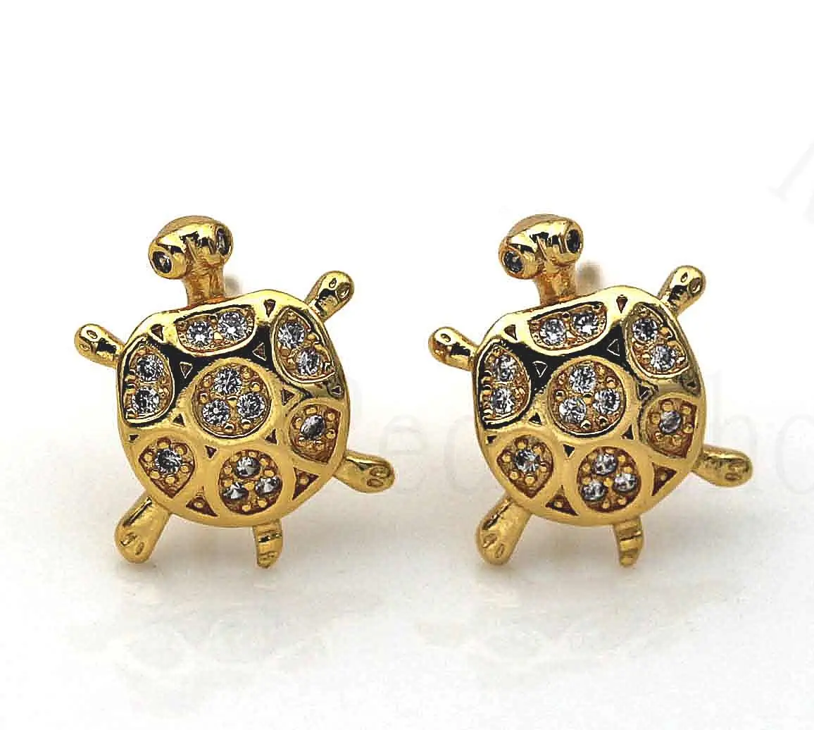 

Punk Earrings Golden Tortoise Women Stud Earrings Gold Filled Copper Metal Earring Fashion Party Wedding Jewelry for Gift