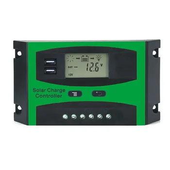 

12V 24V Two USB Port 40A 50A 60A PWM Solar cell panel battery Charge Controller Regulators LCD Display