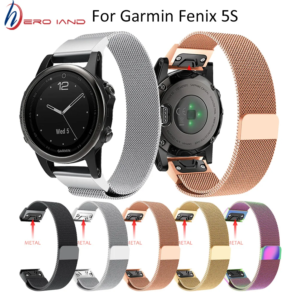 

Hero Iand Fashion Luxury Milanese Magnetic Loop Stainless Steel Bracelet Watch Band Wrist Strap For Garmin Fenix 5S / 5S Plus
