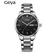 Men Watch 2016 Brand Luxury Geya Quartz Male Analog Auto Date Wristwatches montre homme marque de luxe Role Steel Band Men clock