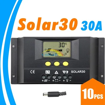 

10PCS 30A Solar Controller PV panel Battery Charge Controller 12V 24V Solar system Home indoor use SOLAR30 SOLAR 30