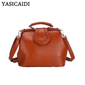 

YASICAIDI 2019 Fashion Doctor PU Leather Solid Women Handbag Luxury Rivet Ladies Crossbody Bag Magnetic Buckle Shoulder Bag Sac
