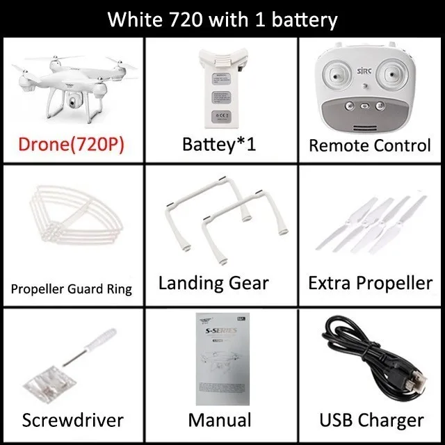 White 720P 1battery SJRC S70W двойной gps Follow Me wifi FPV Радиоуправляемый Дрон вертолет расстояние 400 м 1080P HD камера gps положение Квадрокоптер vs X183 X21 ZLRC - Цвет: White 720P 1battery