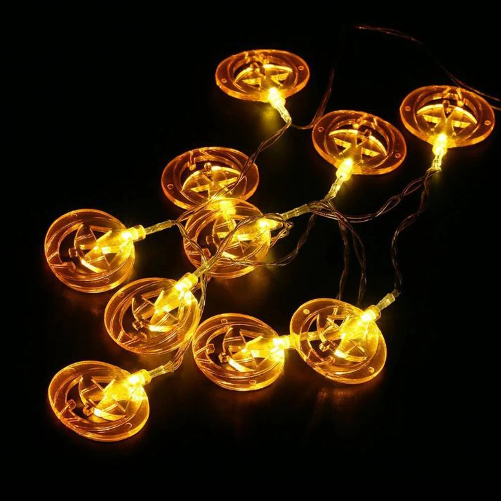 Светодиодный светильник-гирлянда на Хэллоуин в форме тыквы, декоративный светильник s, сказочный реквизит для праздников и праздников, 1,5 м, 3 м, 4,5 м, на выбор, JQ