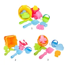 10 Pcs/Set Beach Toys Portable Bucket Shovel Plastic Beach Toys Sand Play Set for Kids Boys girls