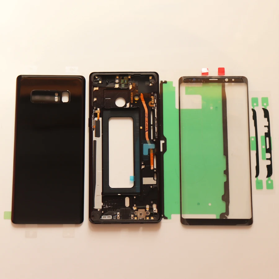 

For Samsung Galaxy Note8 Note 8 N950F N950FD N950U Middle Plate Chassis Frame + Back Cover+ Front Outer Screen Glass+Adhesive