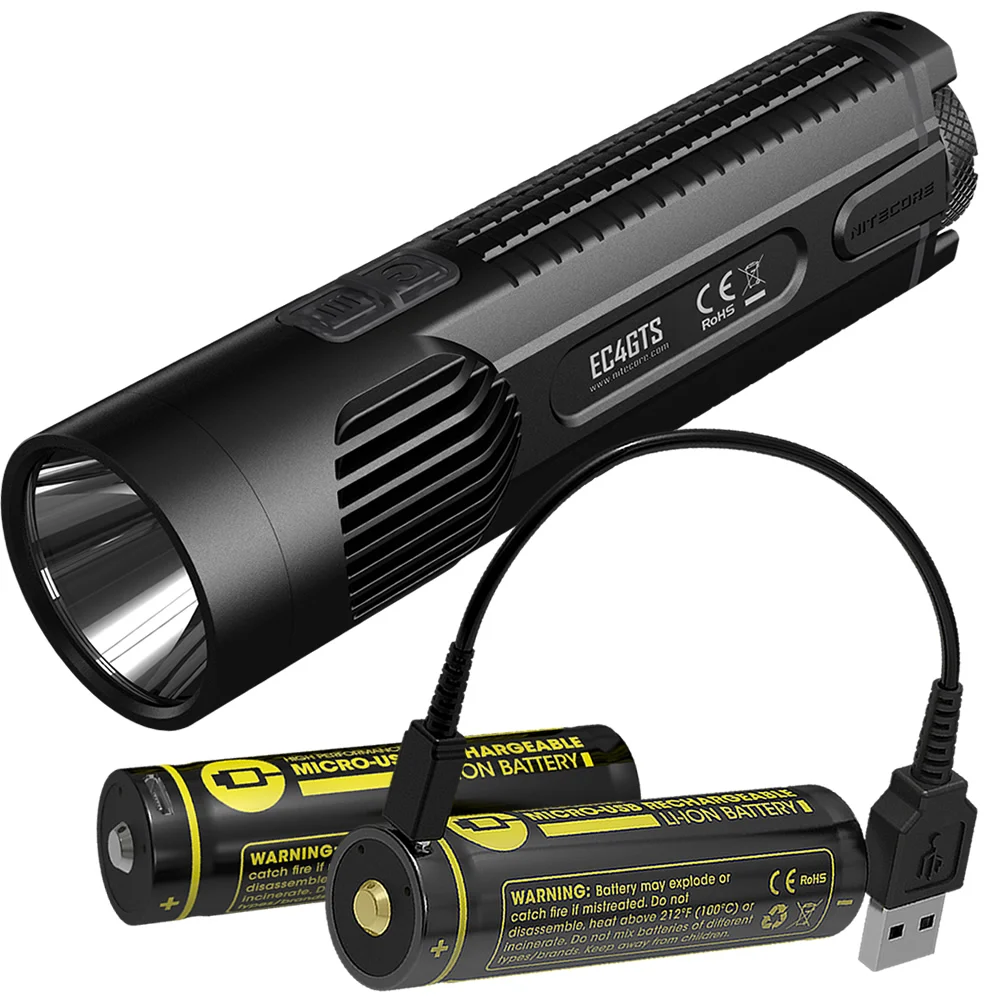 NITECORE Explorer EC4GTS + 2x USB Chargeable 18650 Batteries High Performance Searchlight Torch Camping Flashlight Free Shipping NITECORE Explorer EC4GTS + 2x USB Chargeable 18650 Batteries High Performance Searchlight Torch Camping Flashlight Free Shipping