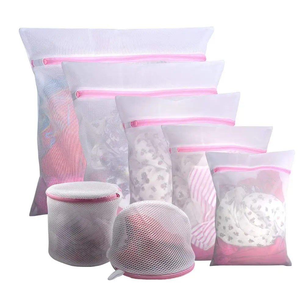  7PCS Mesh Laundry Bags Reuse Durable Washing Machine Bag for Delicates Blouse Hosiery Underwear Bra
