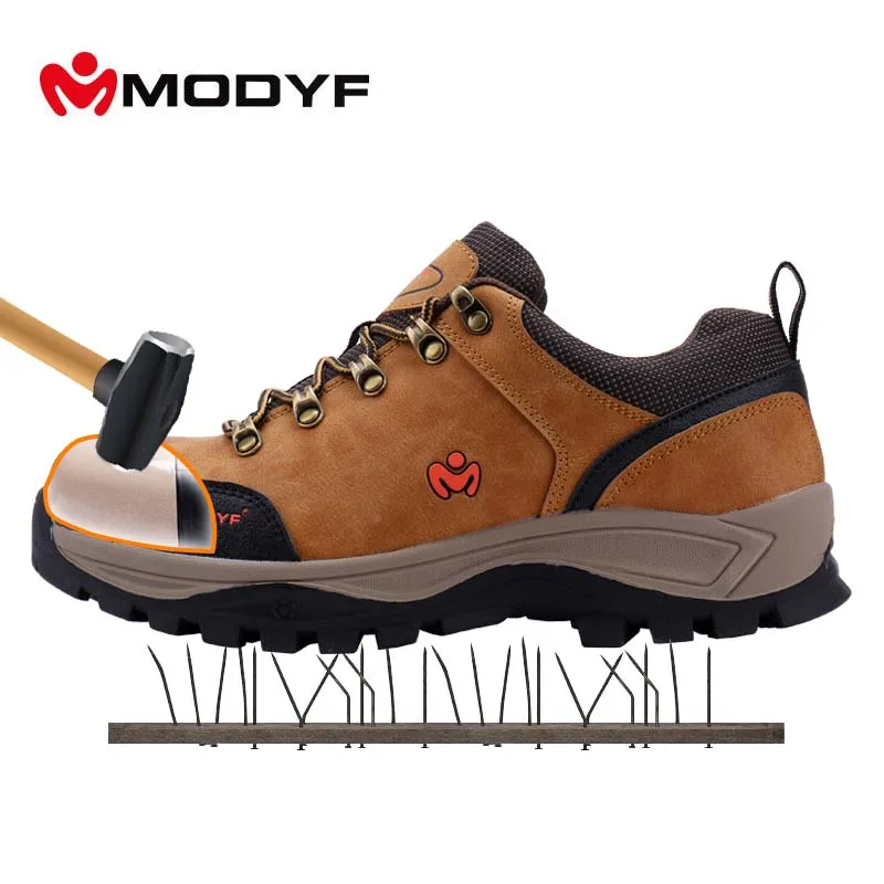 

MODYF Safety Work shoes For Men Steel To Cap Crashproof Boots Seed Mesh Lining Breathable Puncture Proof Inside Sole Sneaker