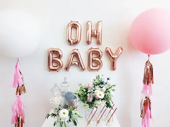

16inch OH BABY Rose Gold Confetti Balloon -Choose 36 inch balloon garland kit oh baby