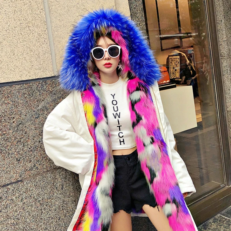 Женское пальто Parker новая зимняя куртка с большим меховым воротником и подкладкой