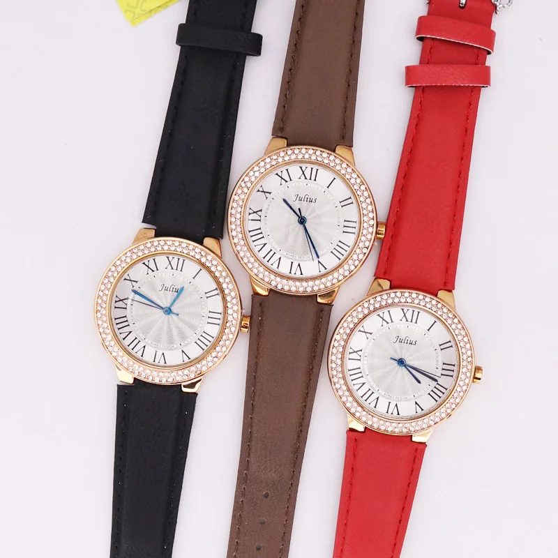 SALE! Discount Julius Old Types Lady Women's Watch Japan Mov't Fashion Hours Bracelet Real Leather Girl's Birthday Gift