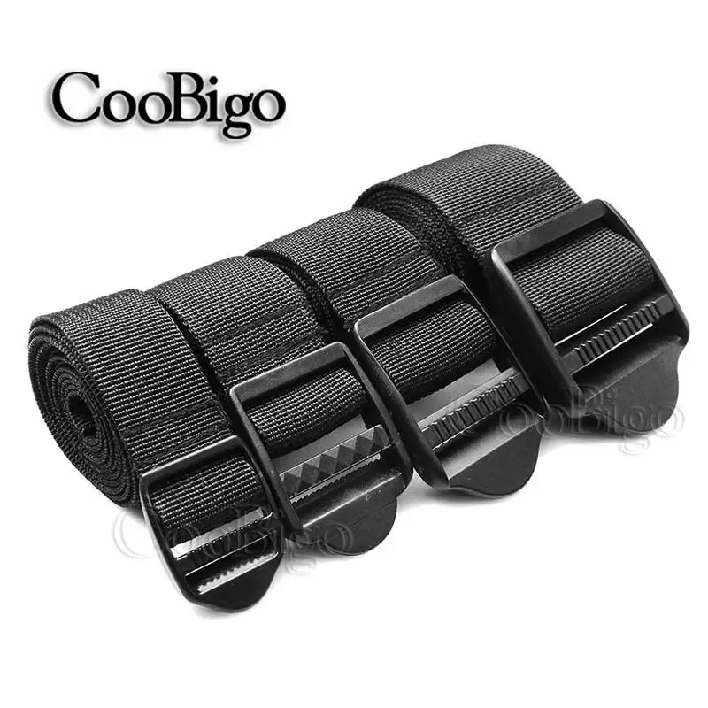 

1" ~ 2" Width Outdoor Camping Travel Polypropylene Webbing Tied Brand POM Ladder Lock Luggage Belt Strap Adjustable 48" Length