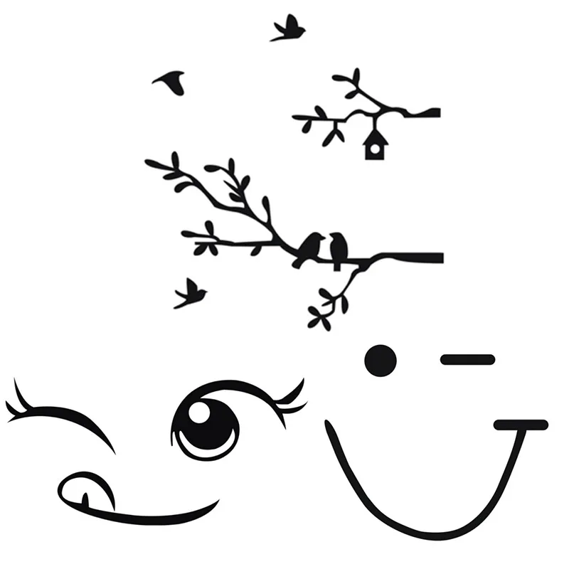 Black DIY Wall Decor Stickers Removable Waterproof Wall Art Mural Vinyl Wall Decal for Bedroom